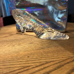 Unique Vintage Silver Accent Decor Crystal Slipper